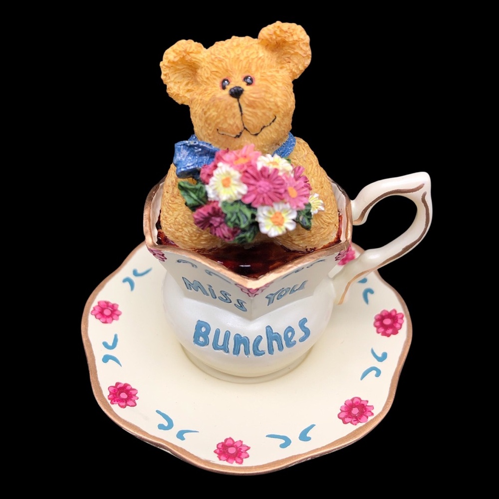 RETIRED NOS Vtg Boyd’s Bears Miss You Bunches Missy Teabearie Tea Cup Figurine
